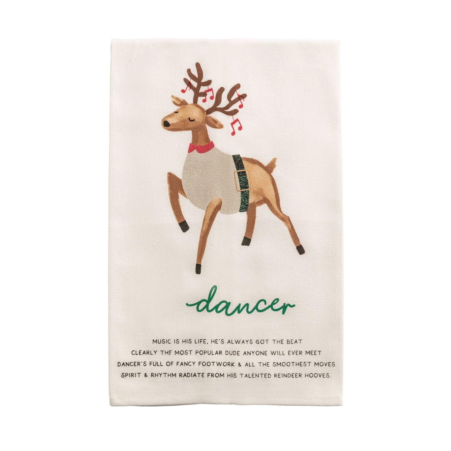 Mud Pie Reindeer Poem Tea Towel