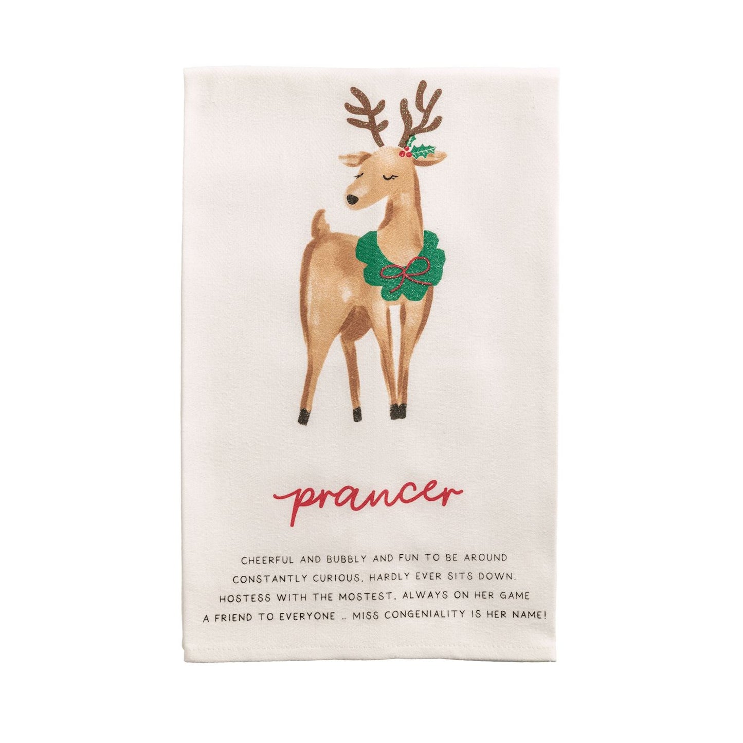 Mud Pie Reindeer Poem Tea Towel