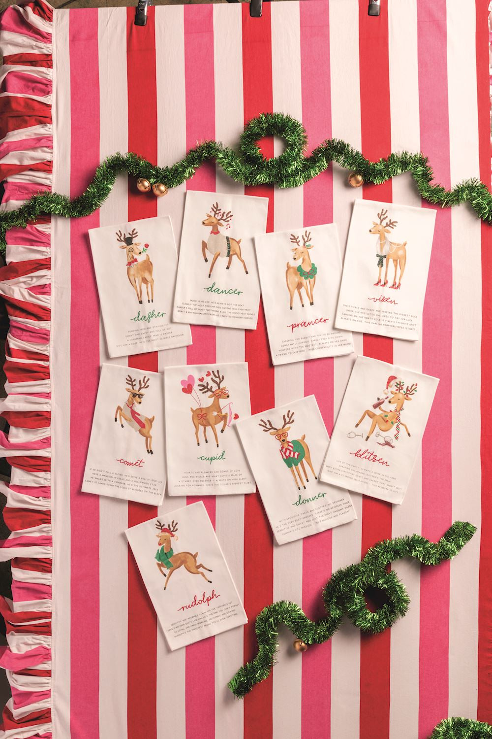 Mud Pie Reindeer Poem Tea Towel