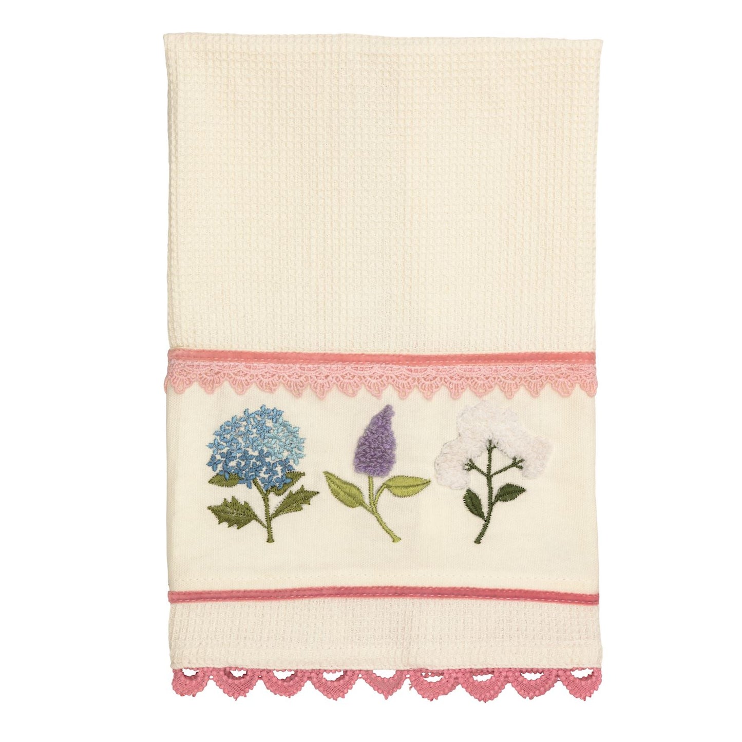 Mud Pie Floral Embroidered Waffle Towels