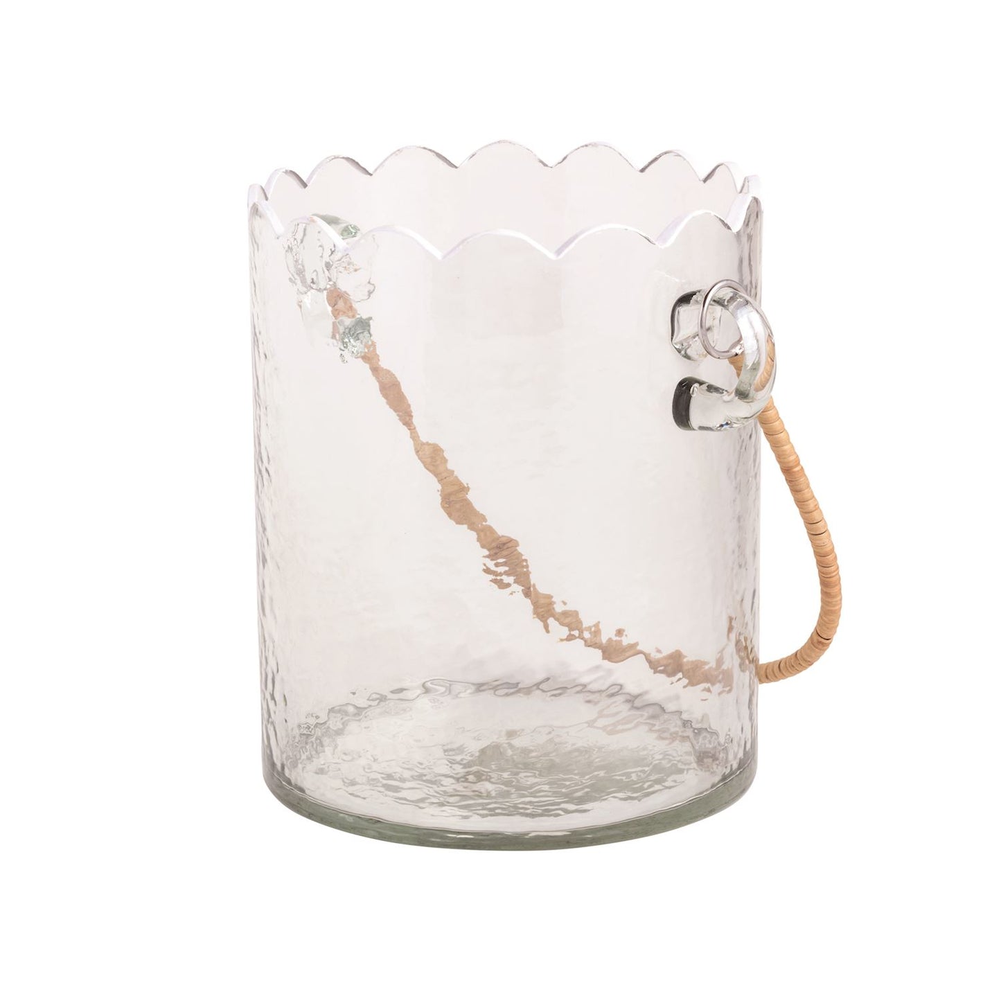 Mud Pie Scalloped Glass Ice Bucket