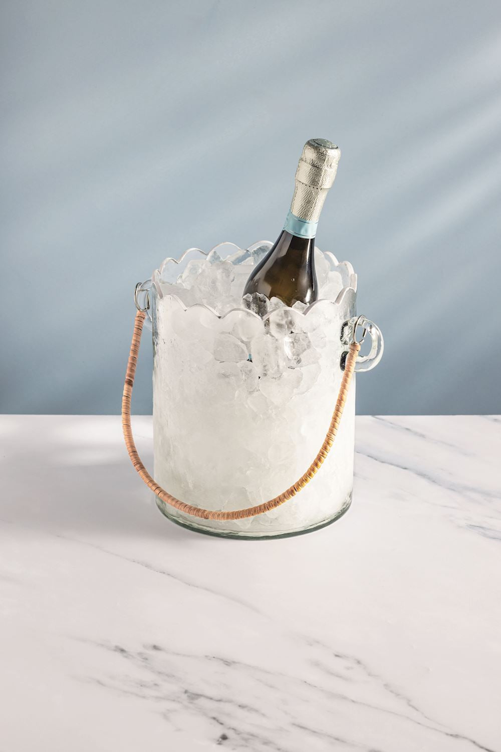 Mud Pie Scalloped Glass Ice Bucket