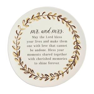 Mud Pie Mr. & Mrs. Blessing Plate