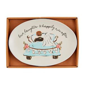 Mud Pie Happily Ever After Oval Sentiment Plate