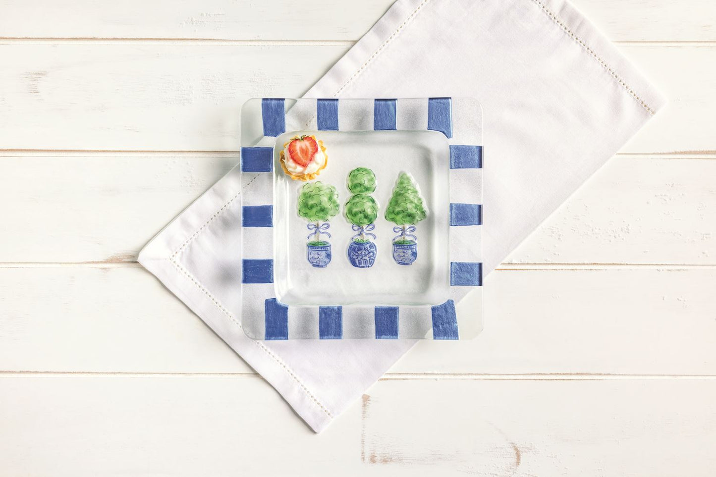 Mud Pie Topiary Slump Glass Plate