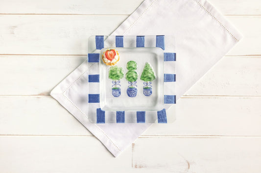 Mud Pie Topiary Slump Glass Plate