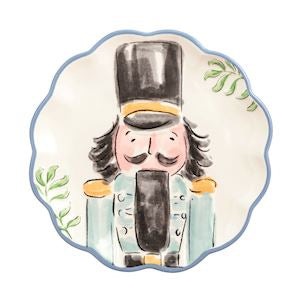 Mud Pie Nutcracker Dessert Plate- Blue