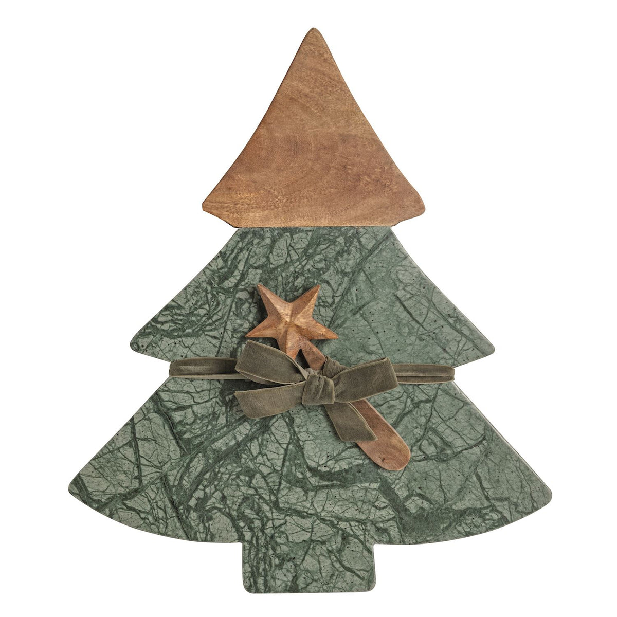 Mud Pie Green Marble & Wood Tree Board