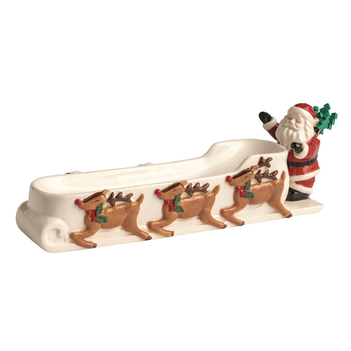 Mud Pie Santa Sleigh Cracker Dish