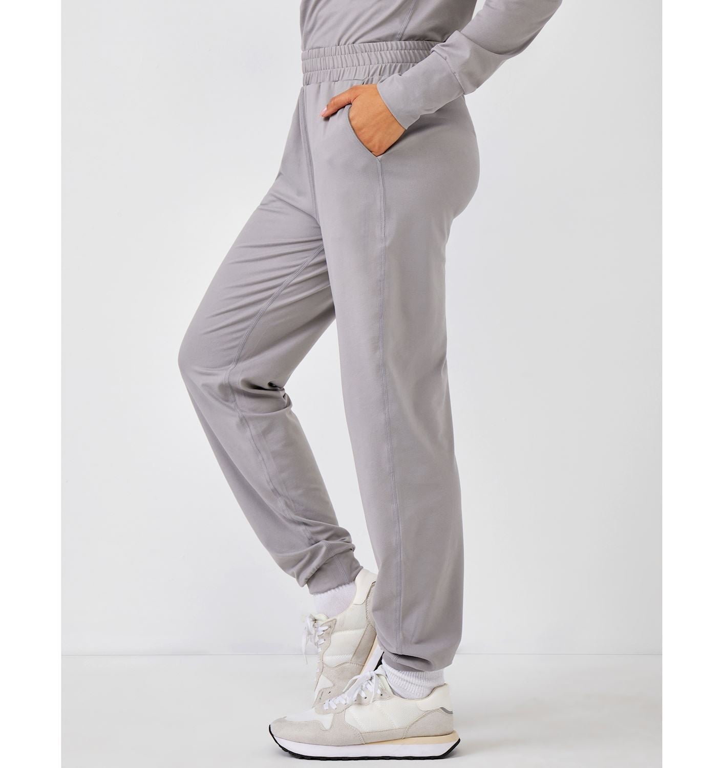 Charlie Paige Pocket Jogger Pant, Light Grey Melange