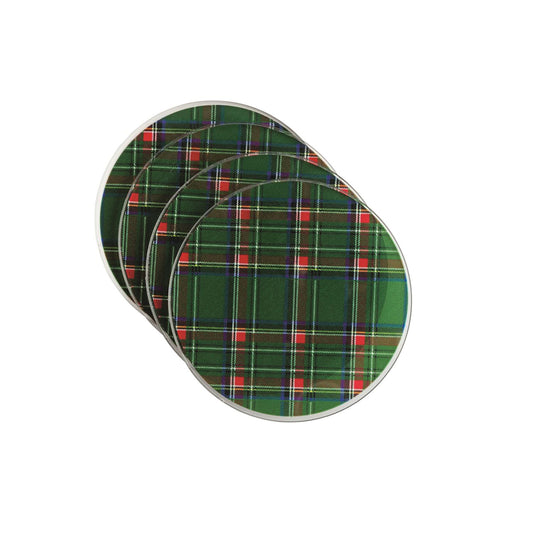 Mud Pie Acrylic Tartan Coaster Set of 4
