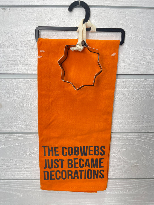 Cobweb Tea Towel With Cutter