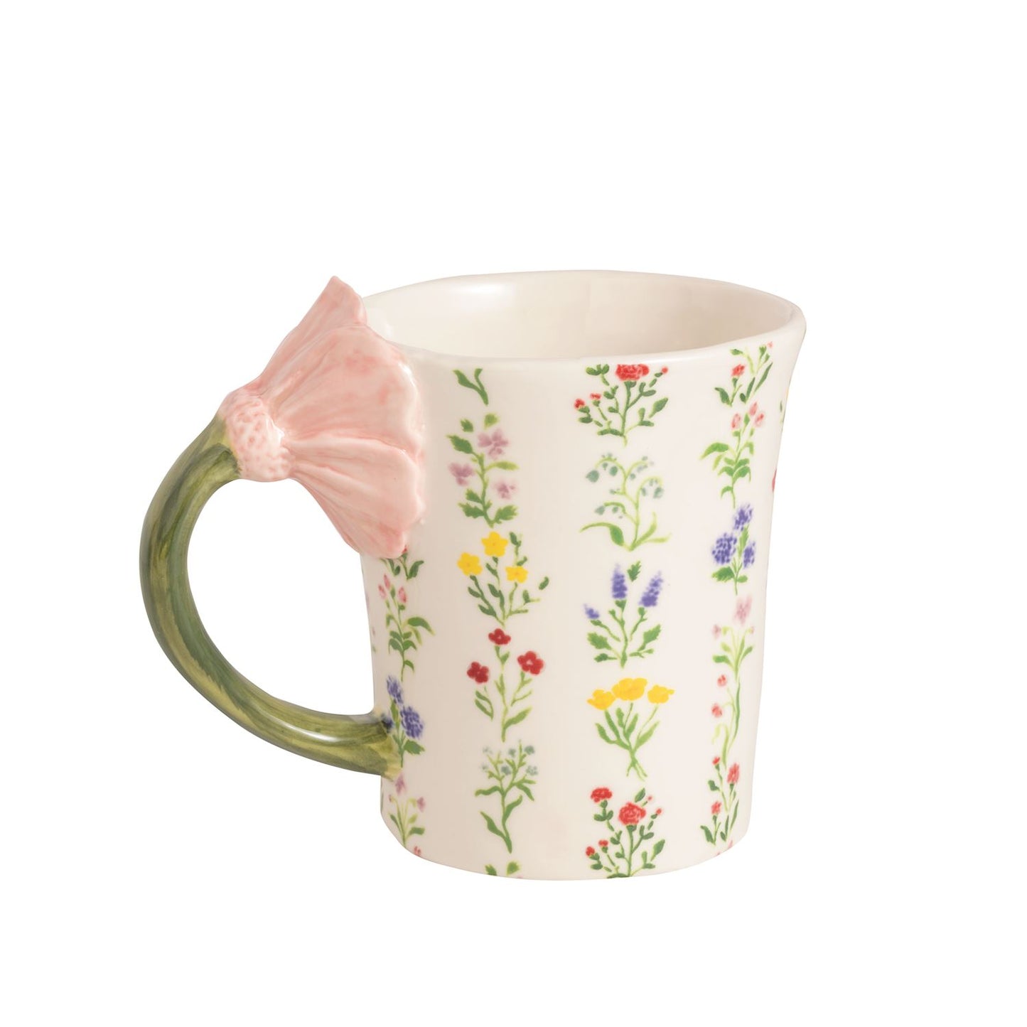 Mud Pie Flower Handle Mugs