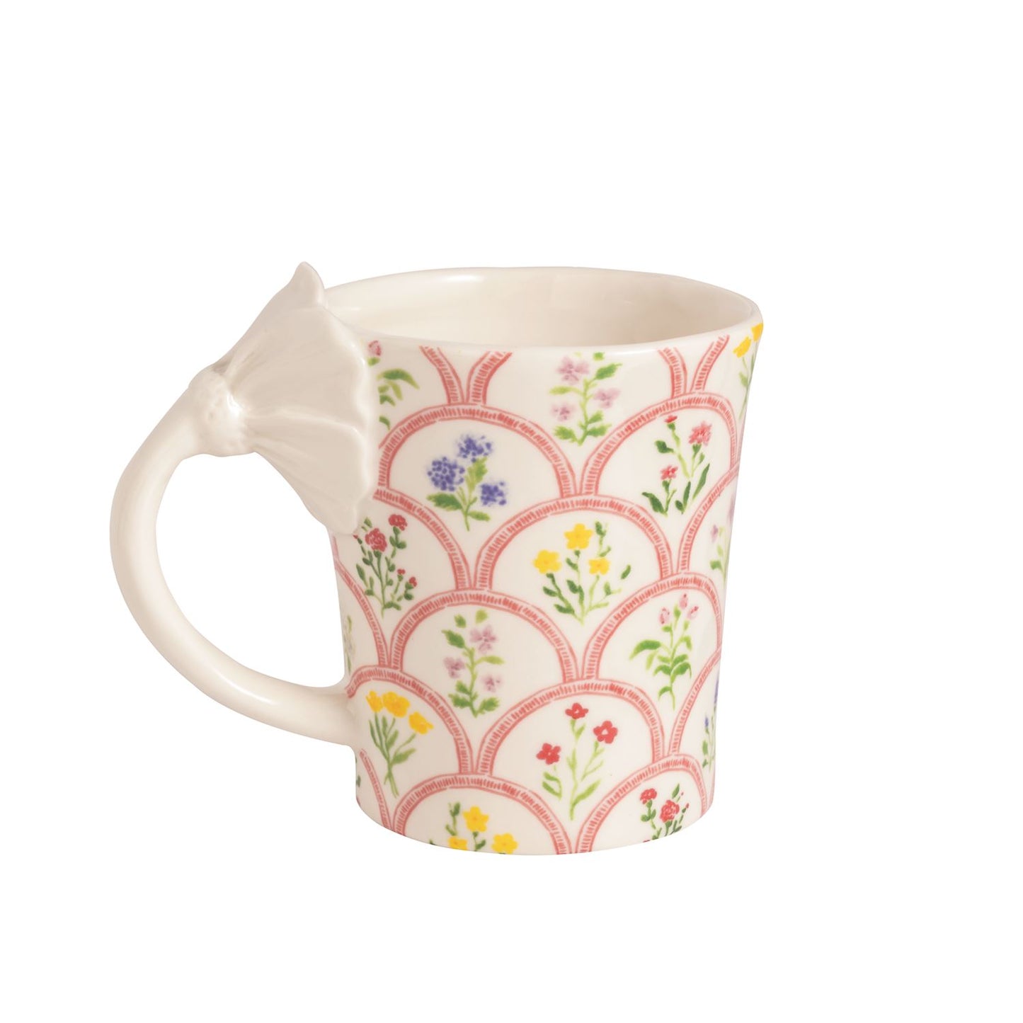Mud Pie Flower Handle Mugs