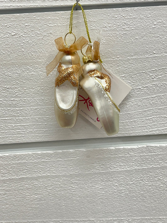 Glass Ballet Slippers Ornament