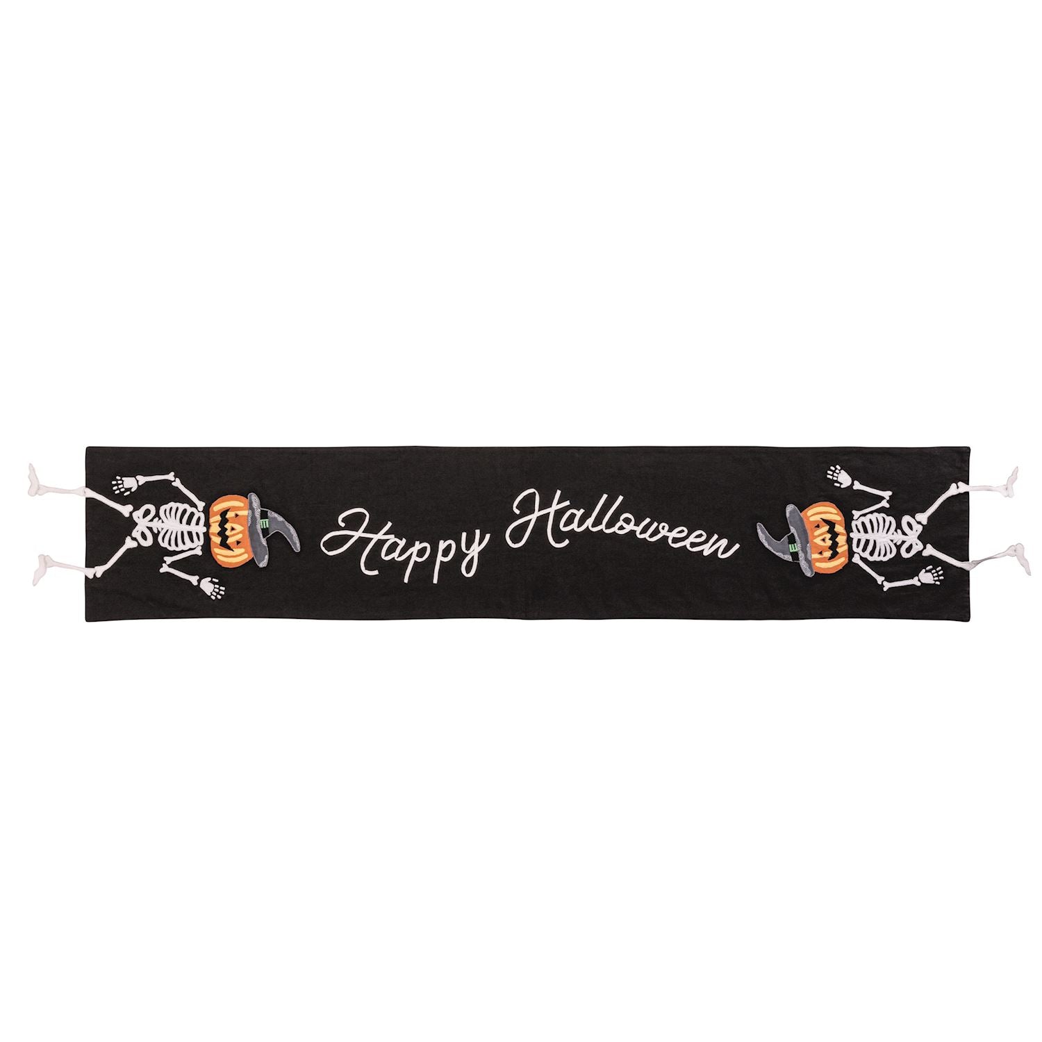Mud Pie Halloween Black Table Runner