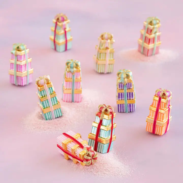 Glitterville Boxed Present Glass Ornament