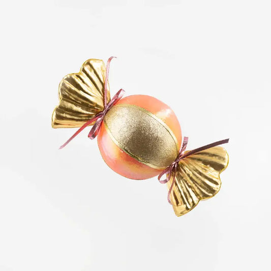 13in Orange Round Candy Wrapper Decor