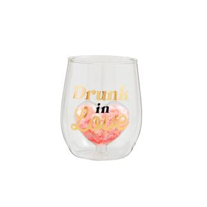 Mud Pie Stemless Wedding Wine Glass With Figurine