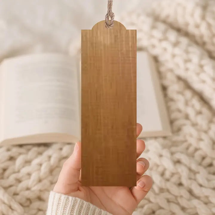 Wood Bookmark Books with Flowers