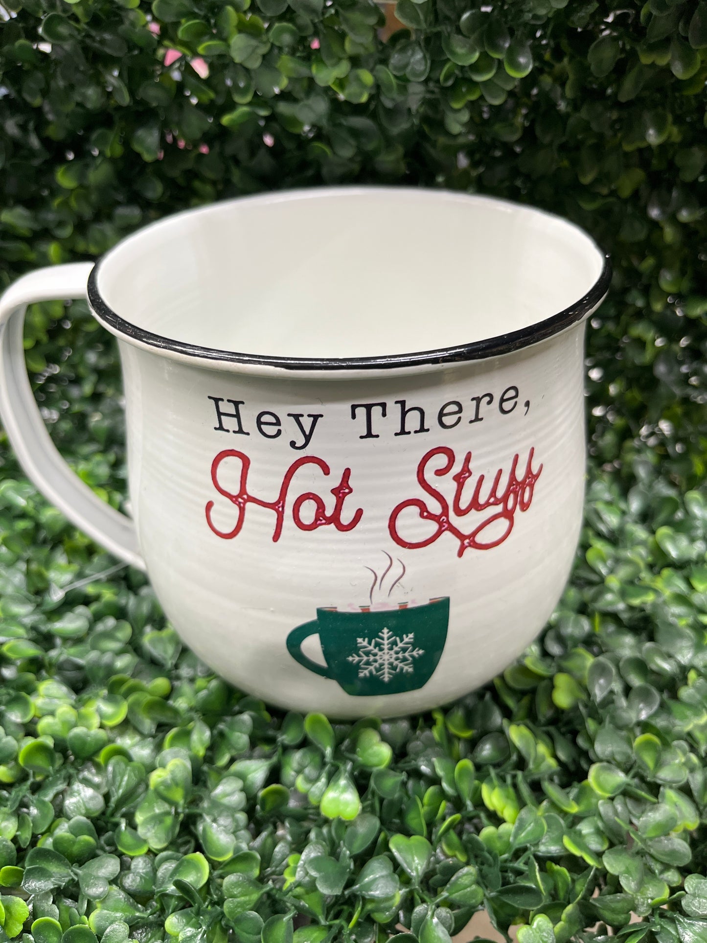Large Metal Enamel Cocoa Mug