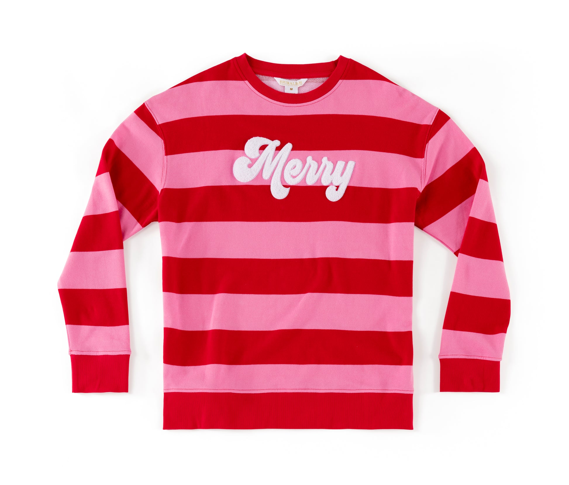 Merry Pink And Red Striped Sweatshirt