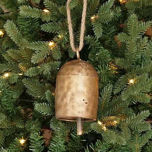 Vintage Gold Oval Shape Cow Bell W. Loop