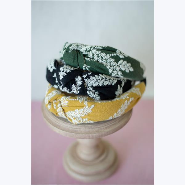 Embroidered Headband With Knot