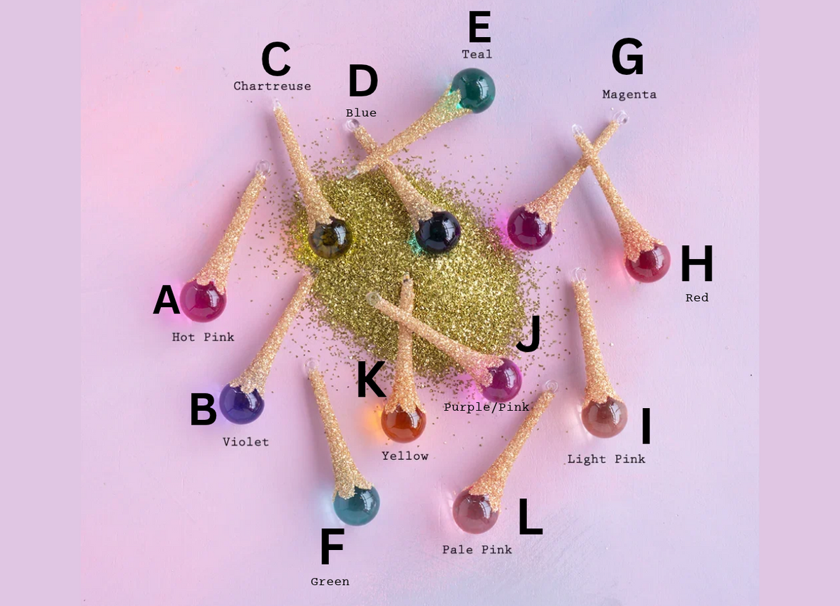 Glitterville Rainbow Gold Glitter Drop Ornament