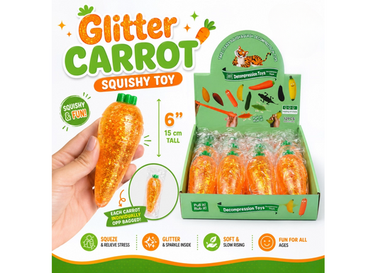 Glitter Maltose Sugar Carrot Squishy Toy