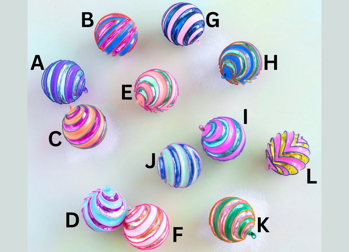Glitterville's Bunting Ball Ornaments
