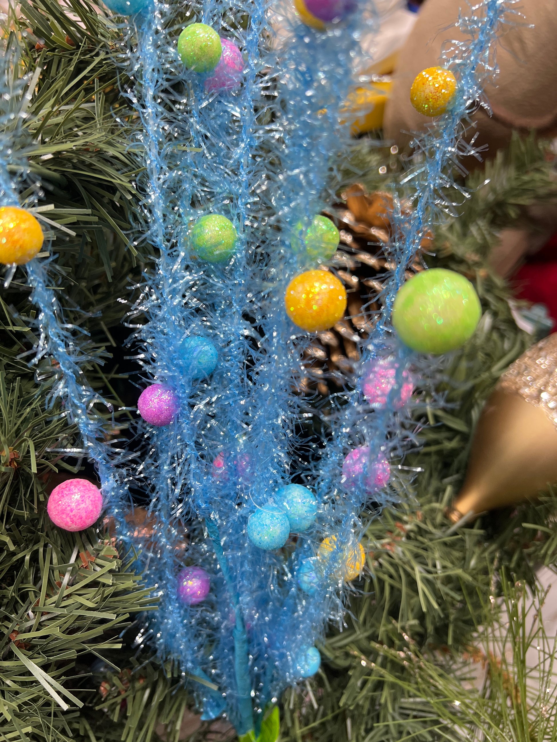 Blue Tinsel and Ball Pick