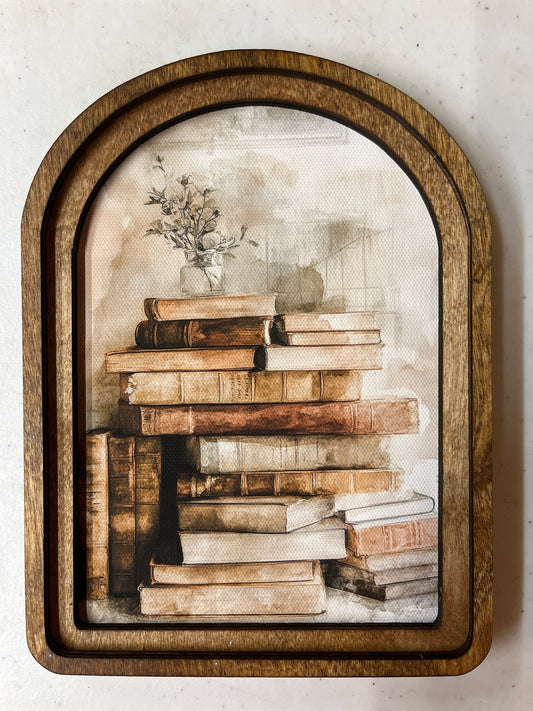 Arch Top Books Framed Art