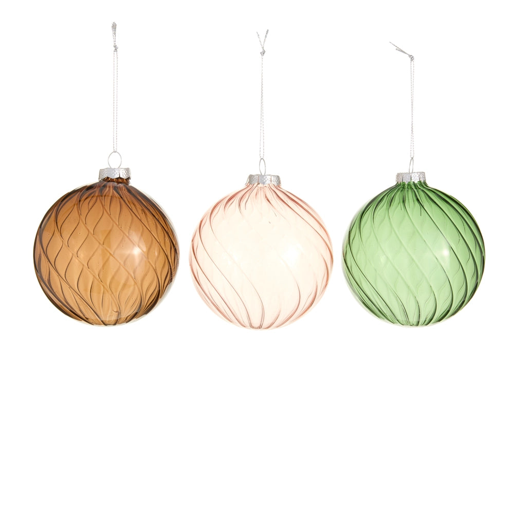 4" Swirl Transparent Ornament