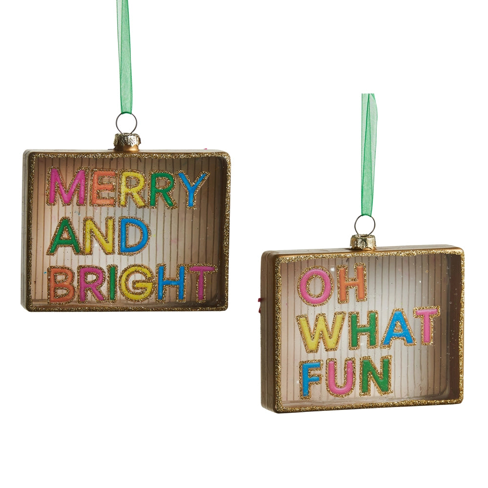 4" Fun Neon Cookies Rectangle Ornament