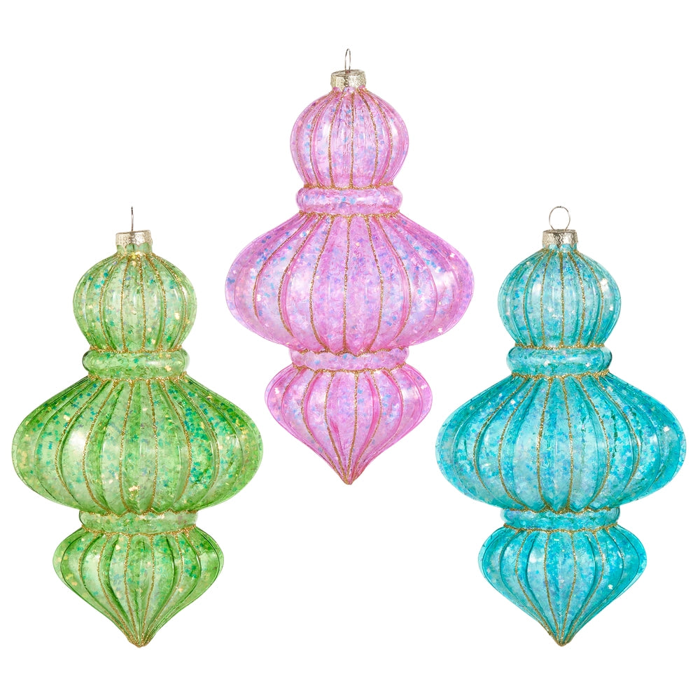 7.5" Bright Glitter Finial Ornament
