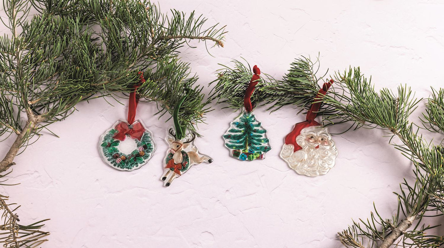 Mud Pie Classic Xmas Glass Ornament