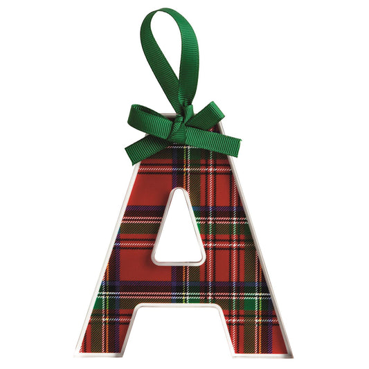 Mud Pie Tartan Letter Ornament