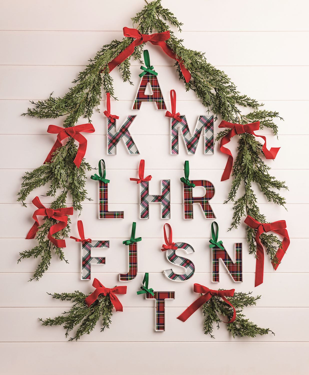 Mud Pie Tartan Letter Ornament