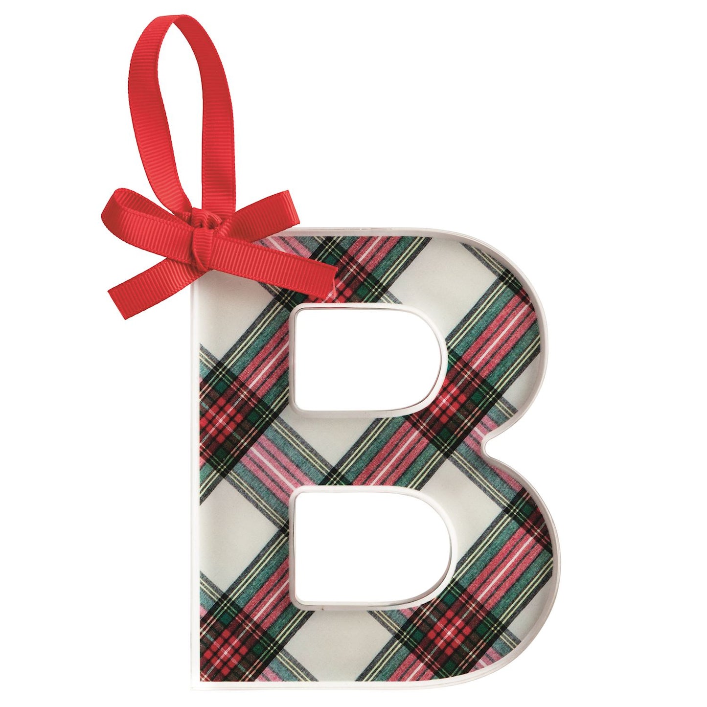 Mud Pie Tartan Letter Ornament