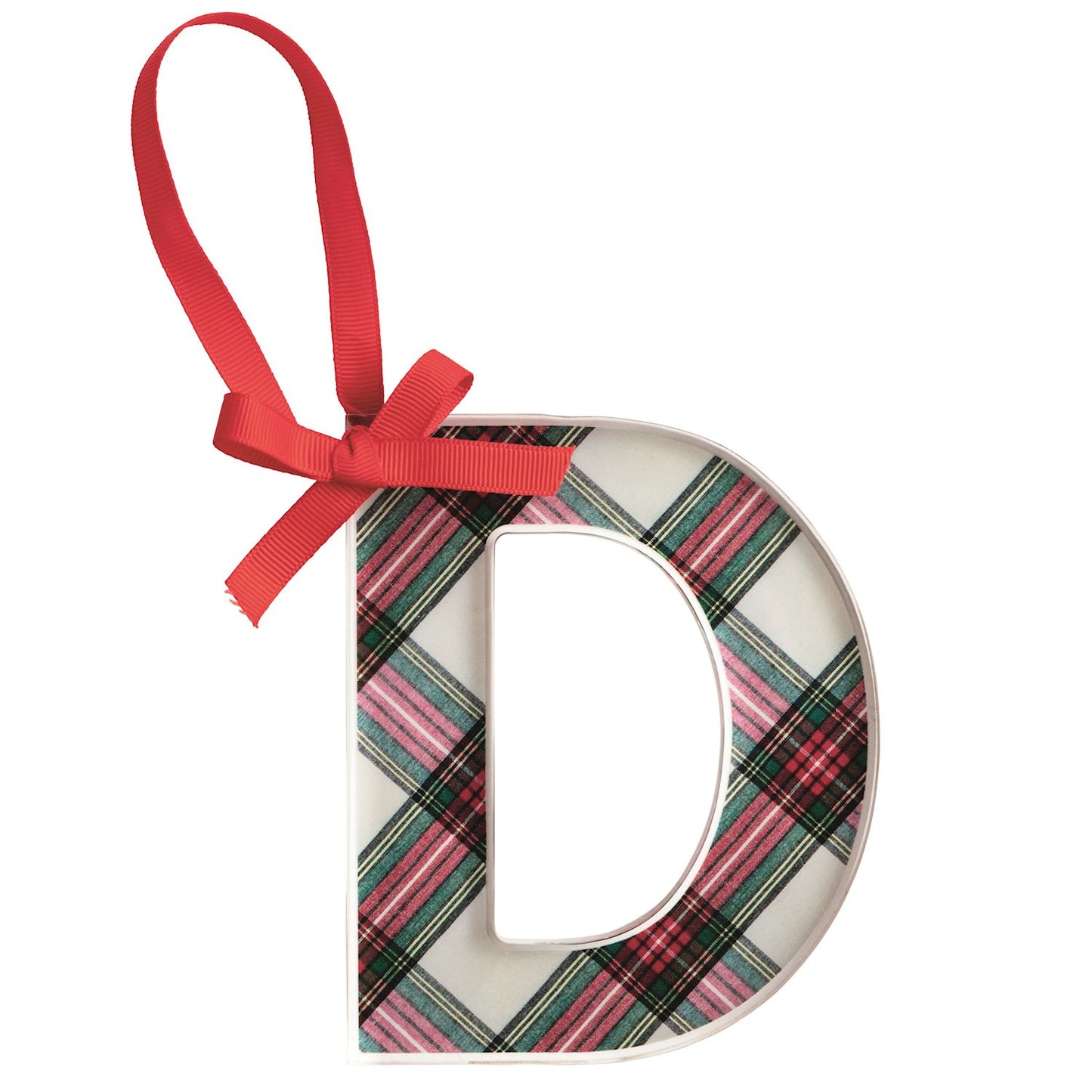 Mud Pie Tartan Letter Ornament