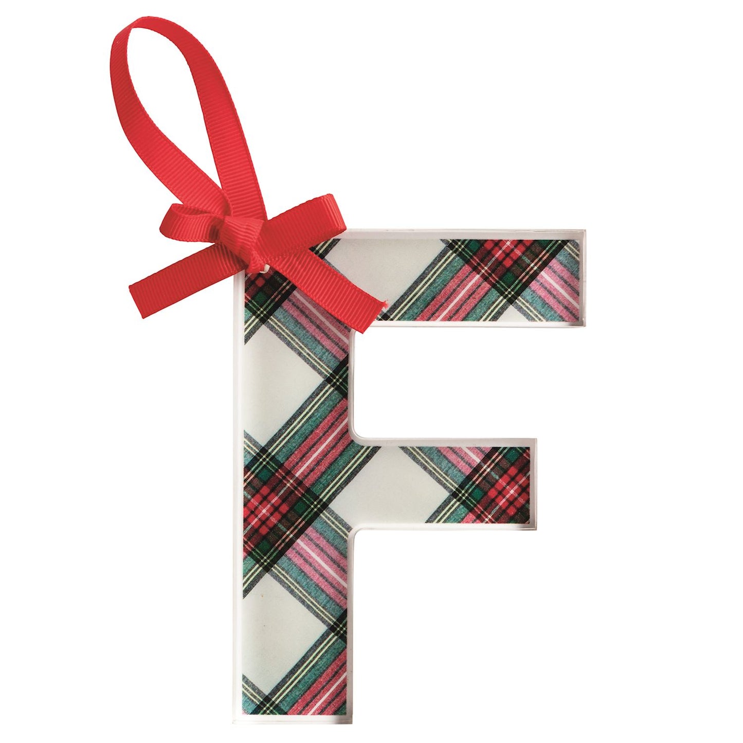 Mud Pie Tartan Letter Ornament