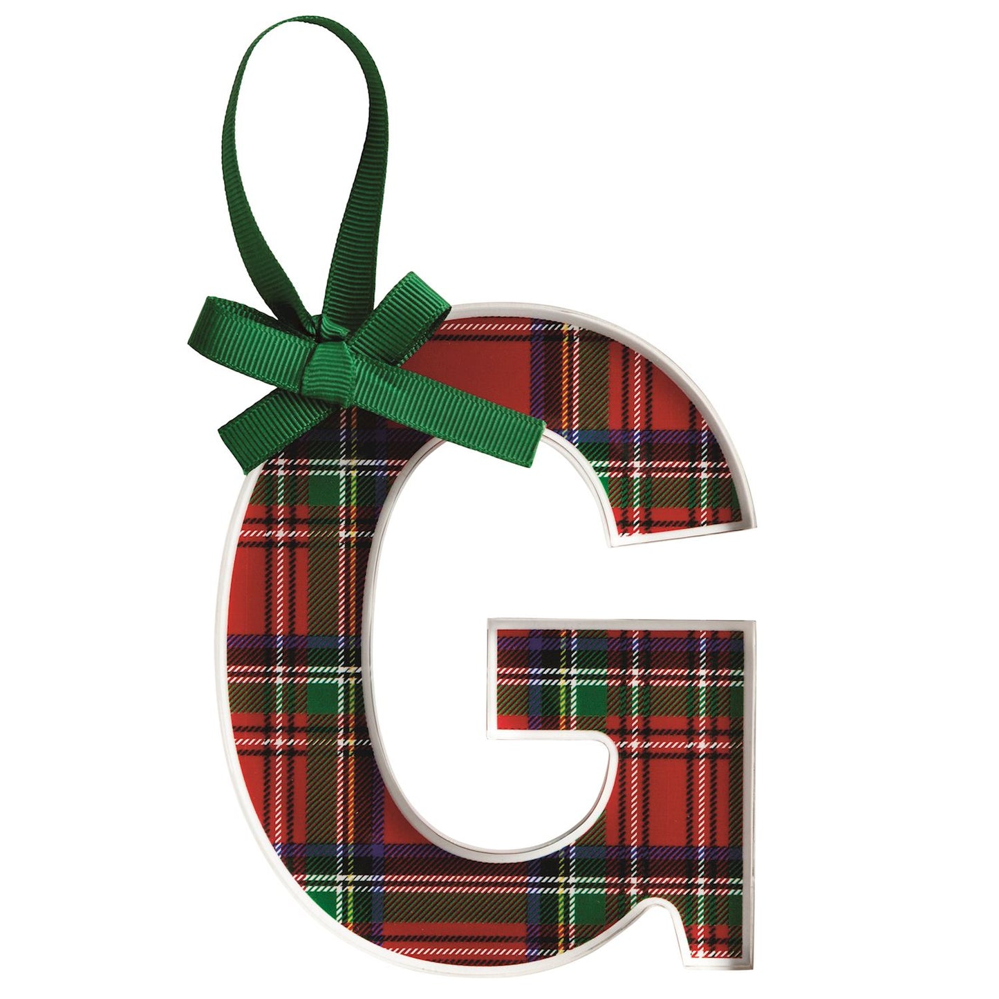 Mud Pie Tartan Letter Ornament