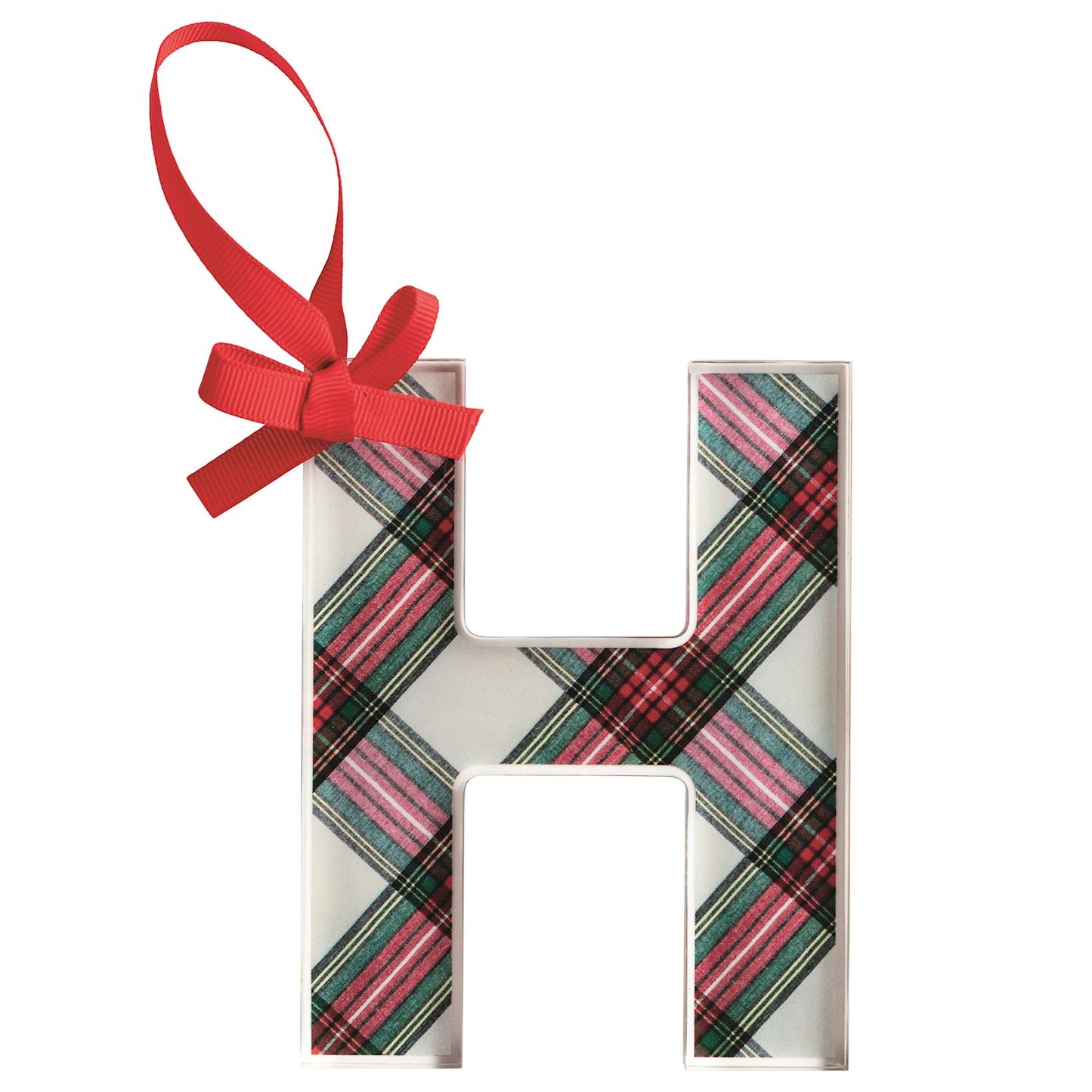 Mud Pie Tartan Letter Ornament