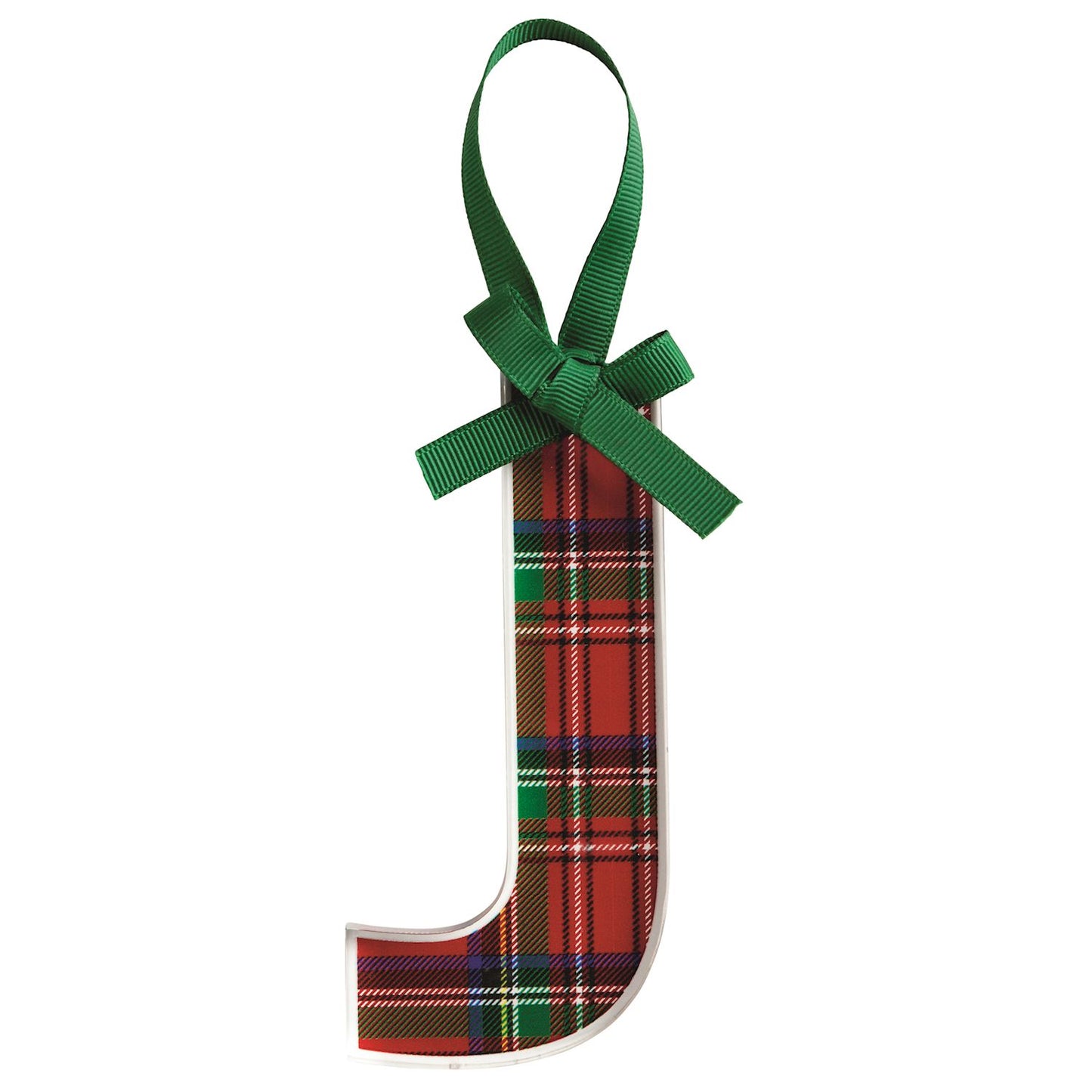 Mud Pie Tartan Letter Ornament