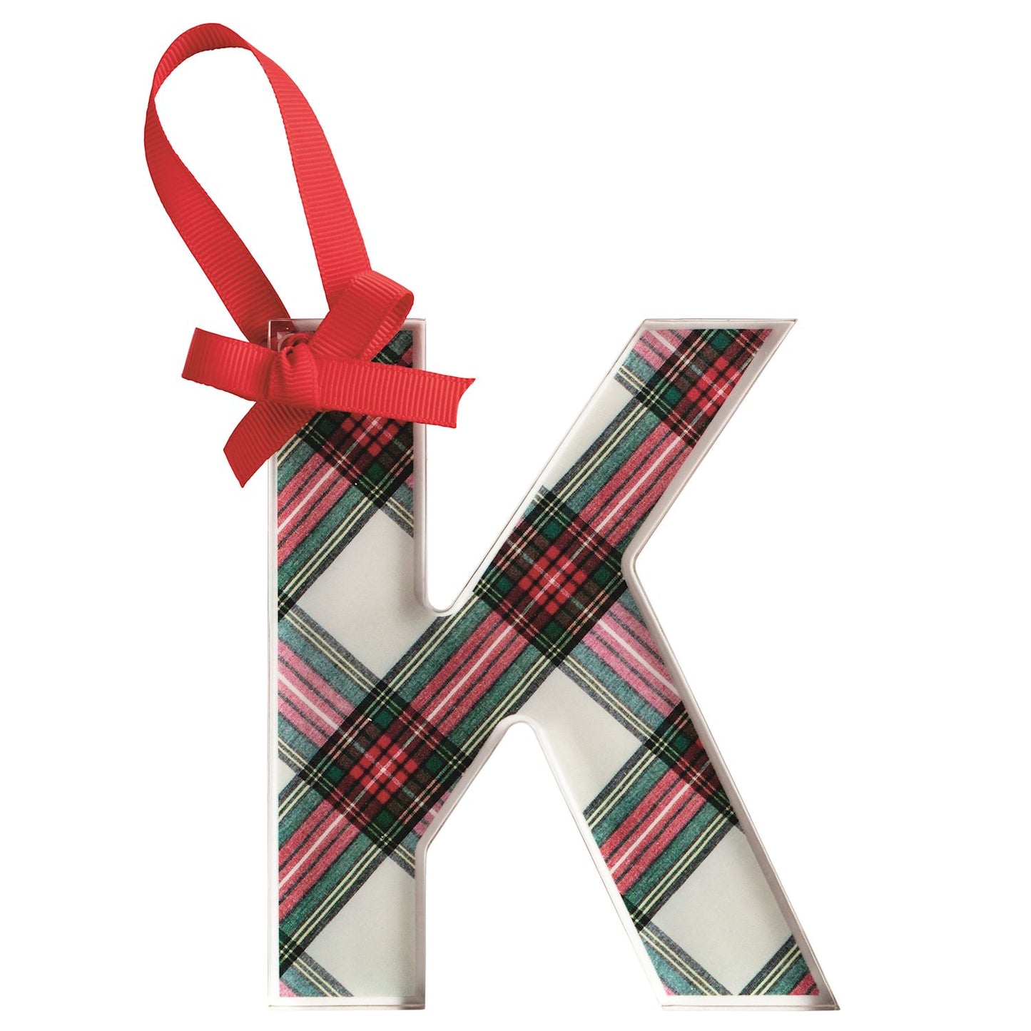 Mud Pie Tartan Letter Ornament
