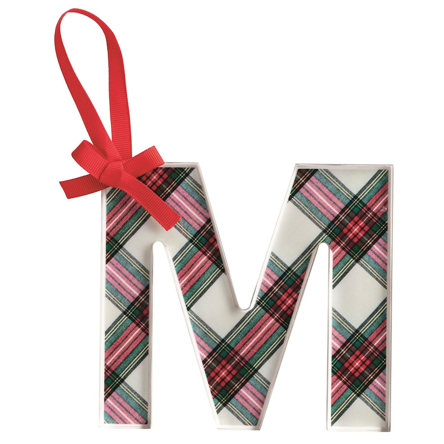 Mud Pie Tartan Letter Ornament