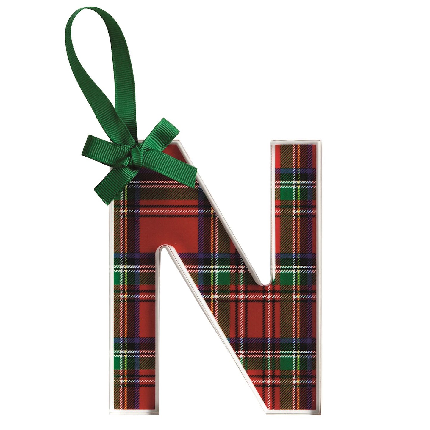 Mud Pie Tartan Letter Ornament