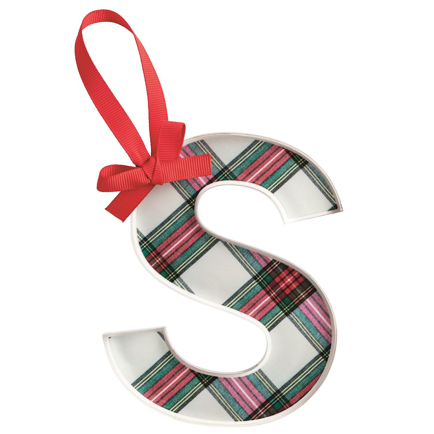 Mud Pie Tartan Letter Ornament