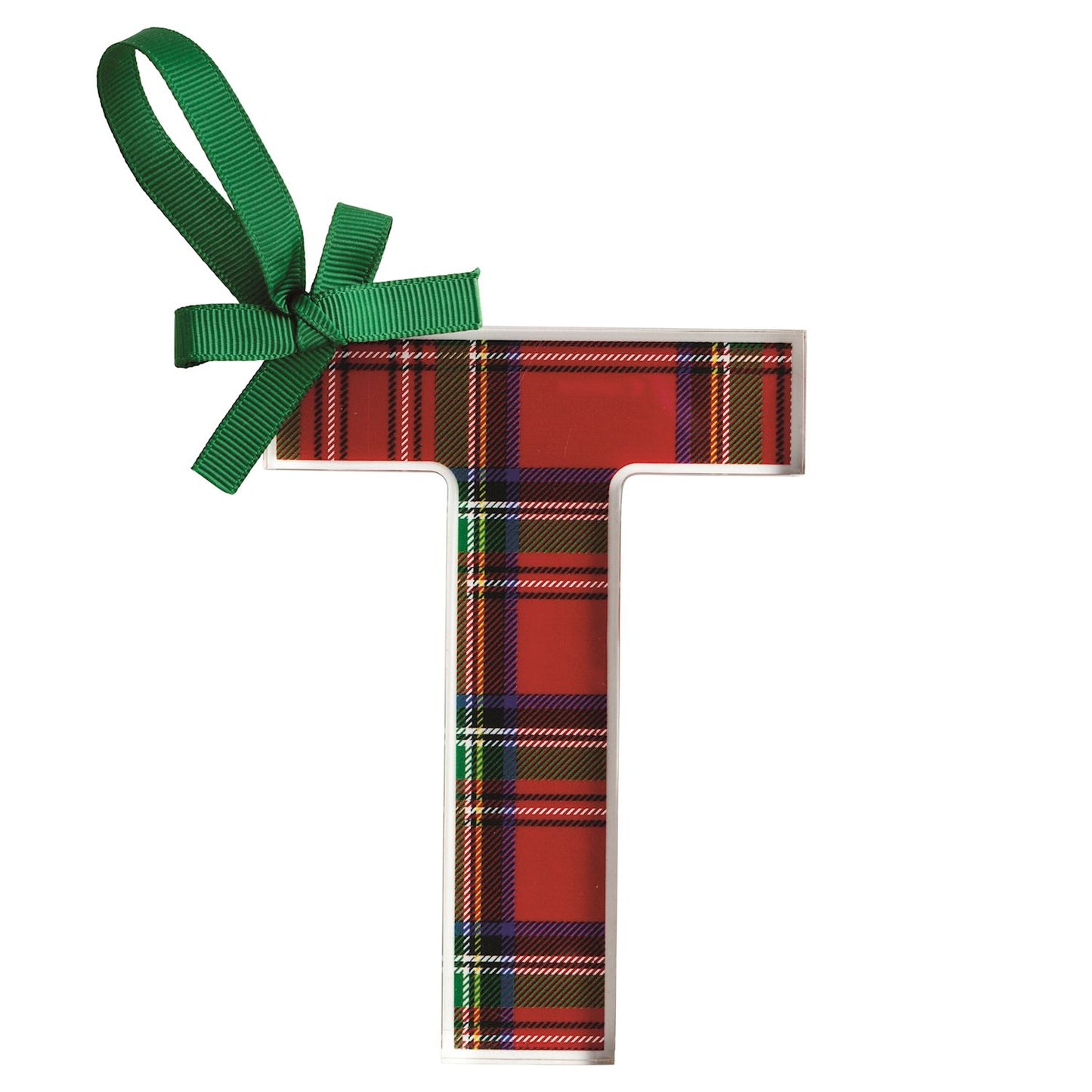 Mud Pie Tartan Letter Ornament